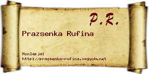 Prazsenka Rufina névjegykártya